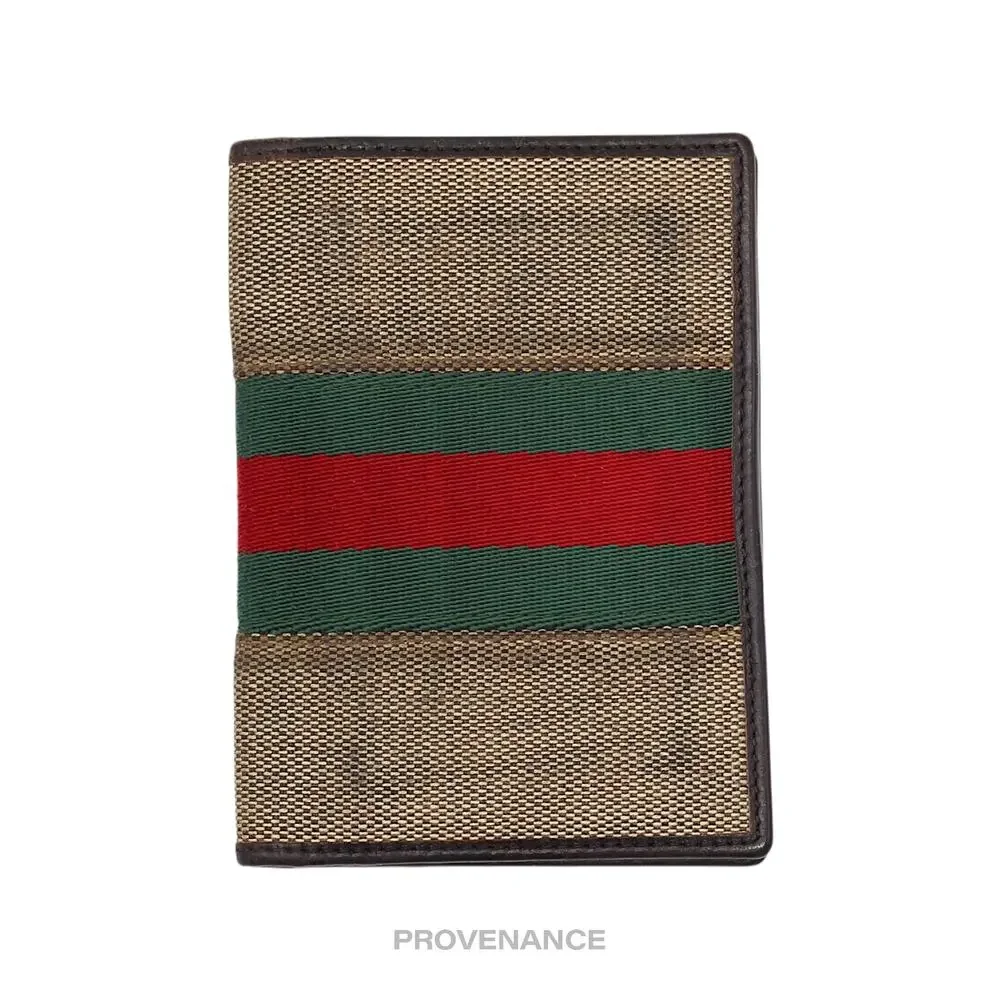 🔴 Gucci Pocket Organizer Wallet - Raffia with Web